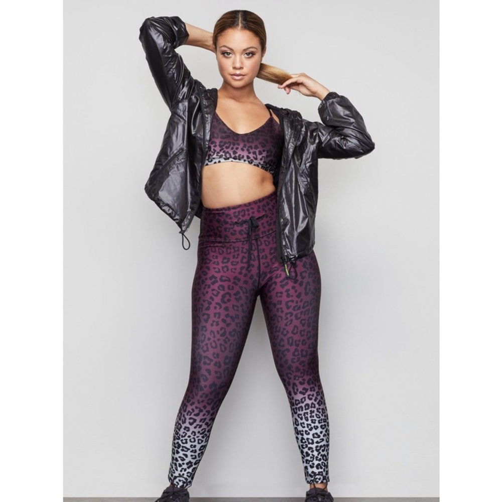 GOOD AMERICAN PURPLE LEOPARD SET LARGE 10/12